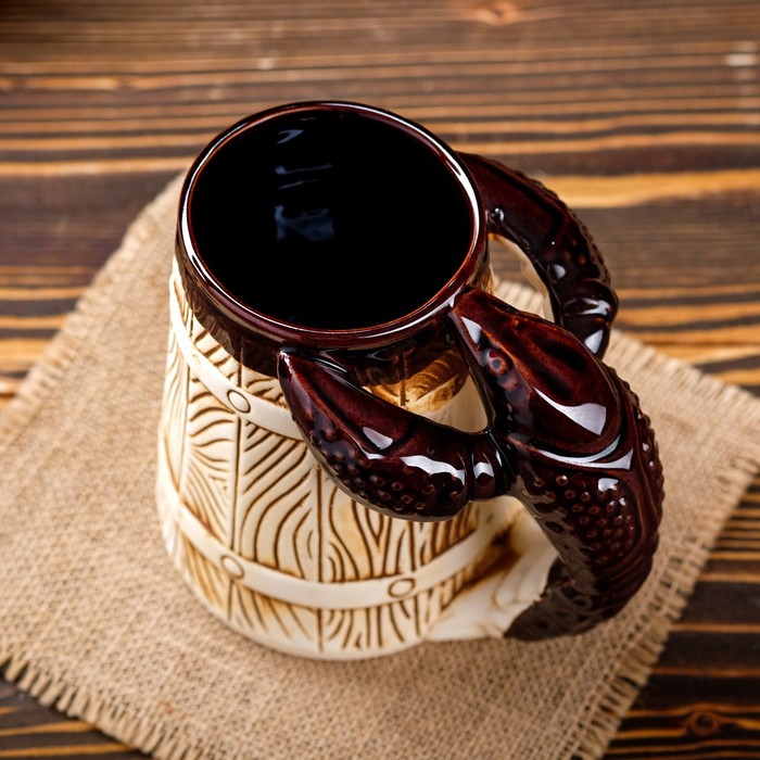 Кружка для пива "Рак" шамот, 0,7 л