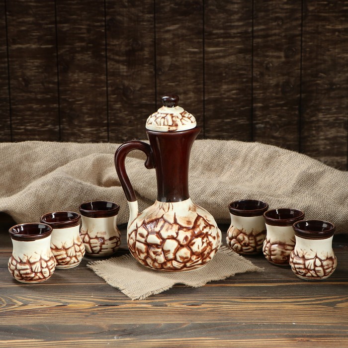 Штоф с рюмками "Камень" 7 предметов, 1 л