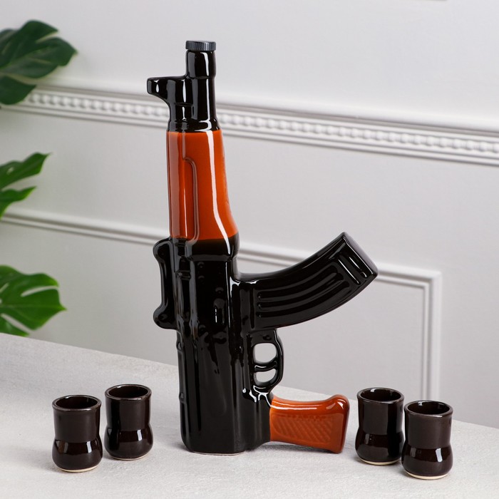 Штоф с рюмками "Автомат" 5 предметов, 1 л
