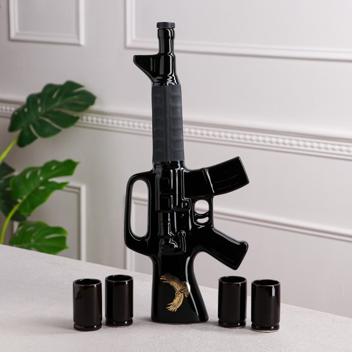 Штоф с рюмками "Автомат М16" 7 предметов, 0,5 л