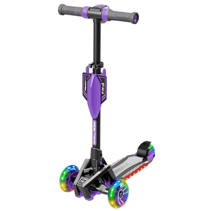 фото Самокат small rider premium pro 3 со светящими колесами, цвет фиолетовый