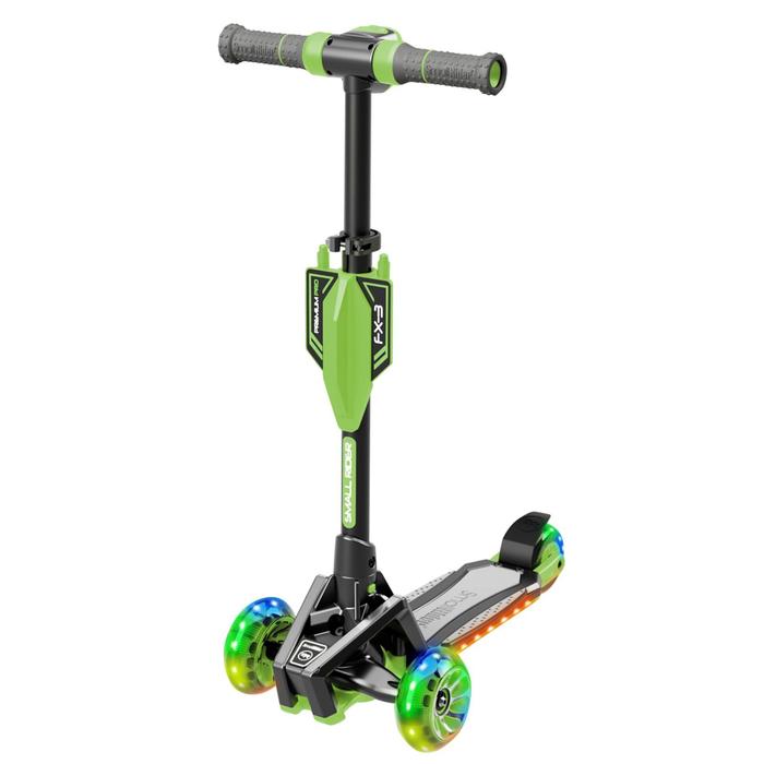 фото Самокат small rider premium pro 3 со светящими колесами, цвет зеленый
