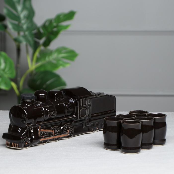 Штоф с рюмками "Паровоз" 7 предметов, 0,75 л