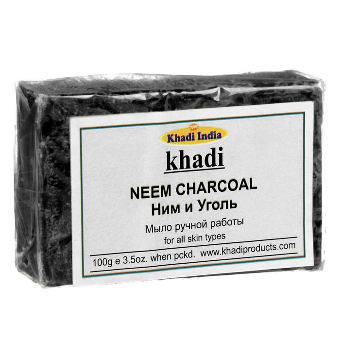 Мыло ручной работы Khadi ним и уголь, 100 г