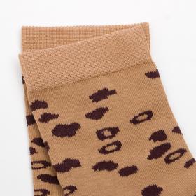 

Носки женские Animal01 Леопард цвет бежевый, р-р 23-25