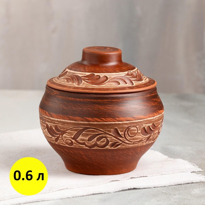

Горшок духовой "Этно семейный", ангоб, 0.6 л