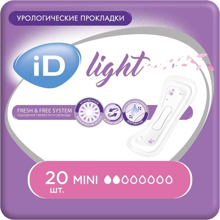 цена Урологические прокладки iD Light, Mini 20 шт