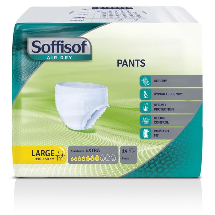 Soffisof Подгузники для взрослых AIR DRY PANTS EXTRA, размер L, 14 шт