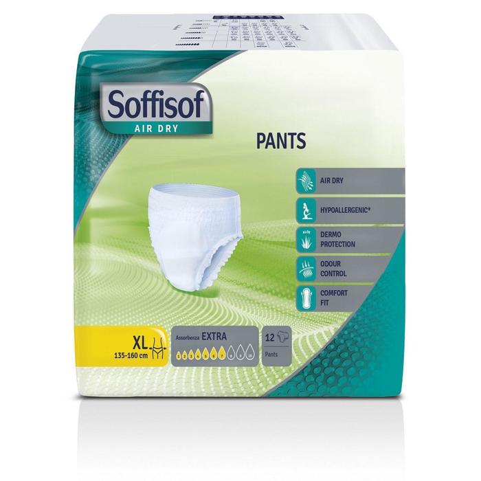Soffisof Подгузники для взрослых AIR DRY PANTS EXTRA, размер XL, 12 шт