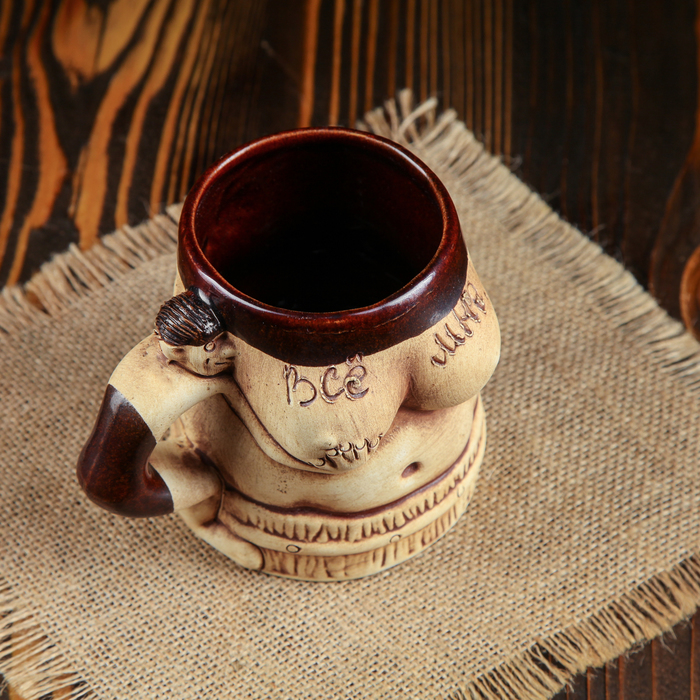 Кружка для пива "Баня" шамот, 0,5 л, микс