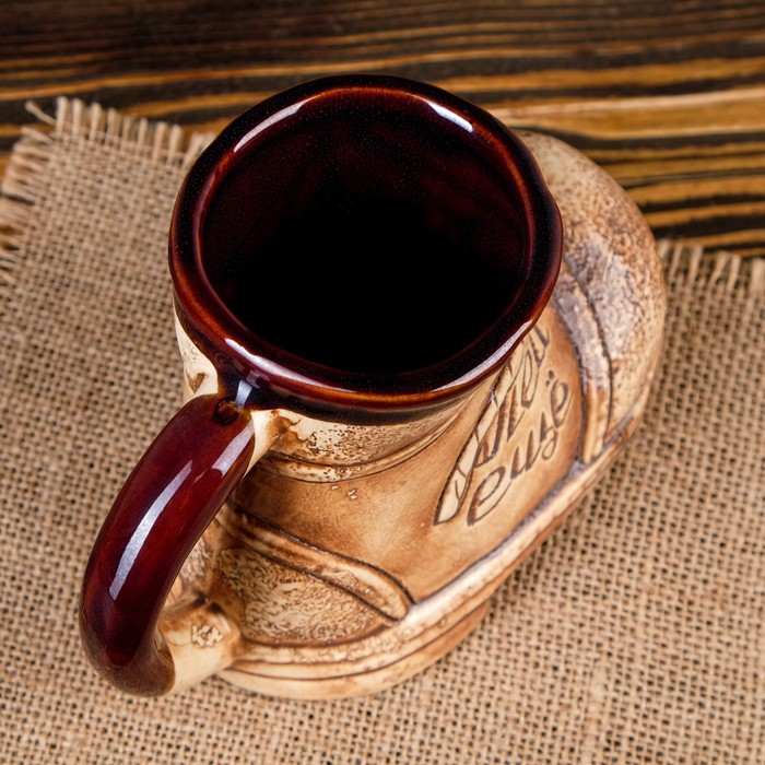 Кружка для пива "Ботинок" шамот, 0,4 л