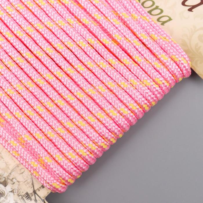 фото Тесьма декоративная шнур "розово-жёлтый круглый" намотка 5 м ширина 0,3 см арт узор