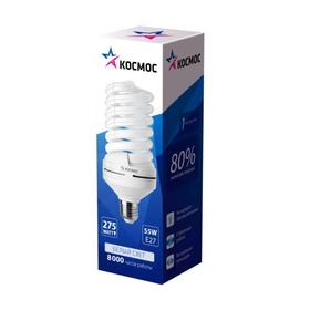 

Лампа люминесцентная «Космос» SPC, Т4, E27, 55 Вт, 4000 К, 3890 Лм, спиральная