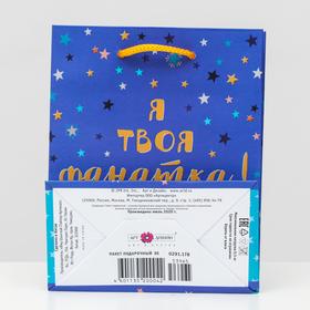 

Пакет подарочный "Я твоя фанатка!", 11,5 х 14,5 х 6,5 см