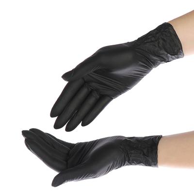 Перчатки медицинские Benovy, нитриловые, нестерильные, текстурированные, черные, размер М, 100 пар