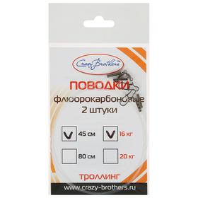 

Поводок флюорокарбоновый, 45 см /16 кг, 2 шт.