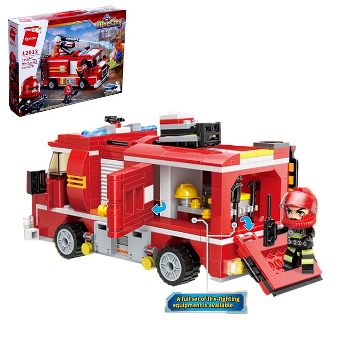 Конструктор Пожарные «Машина», 370 деталей и 3 минифигуры