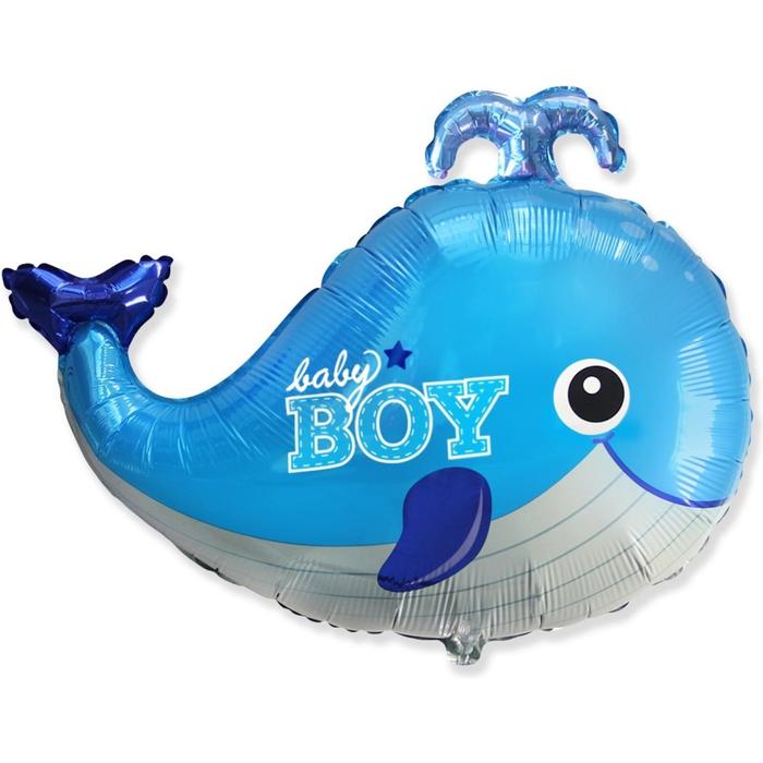 

Шар фольгированный 34" «Кит», BABY BOY, фигура, цвет голубой