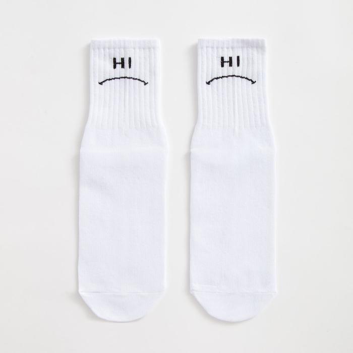 Носки мужские MINAKU «Hi-Bye», цвет белый, размер 40-41 (27 см)