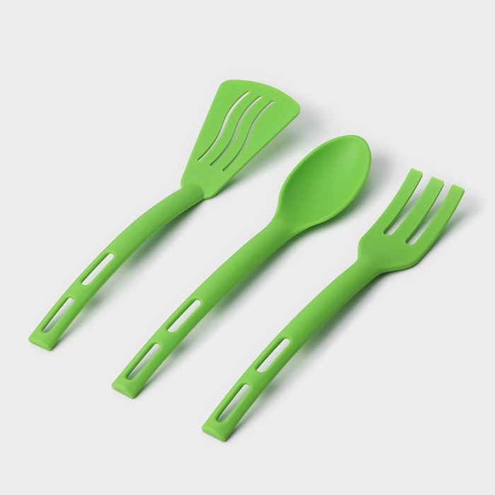 Набор кухонных принадлежностей Доляна «Глори», 3 шт, цвет зелёный