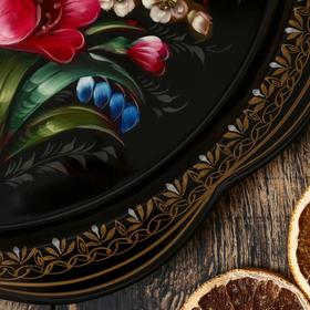 

Поднос с жостовской росписью, D=34 см