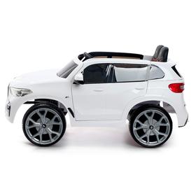 

Электромобиль BMW X5, EVA колеса, кожаное сидение, Bluetooth, цвет белый