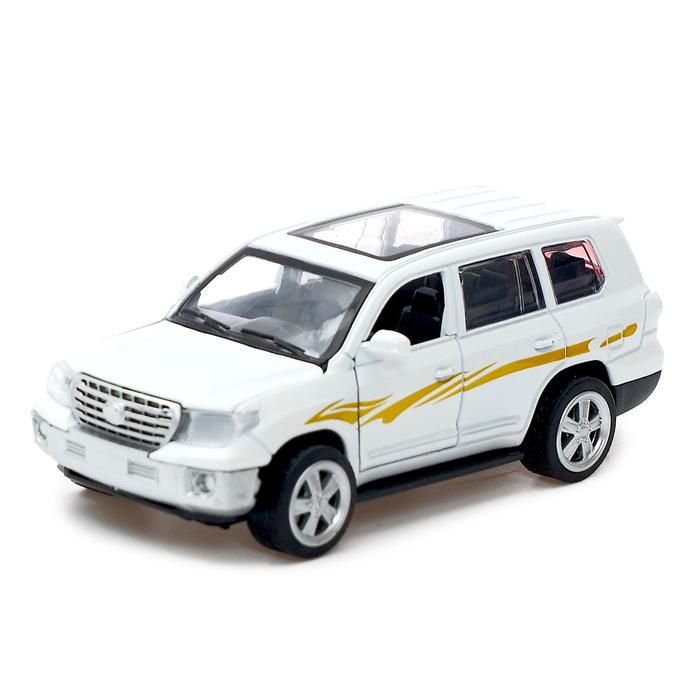 

Машина металлическая Toyota Land Cruiser, открываются двери, багажник, инерция, цвет белый
