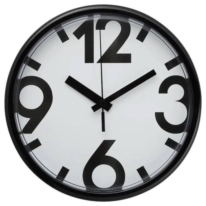 фото Настенные часы юкке, 23 см, цвет белый/чёрный ikea