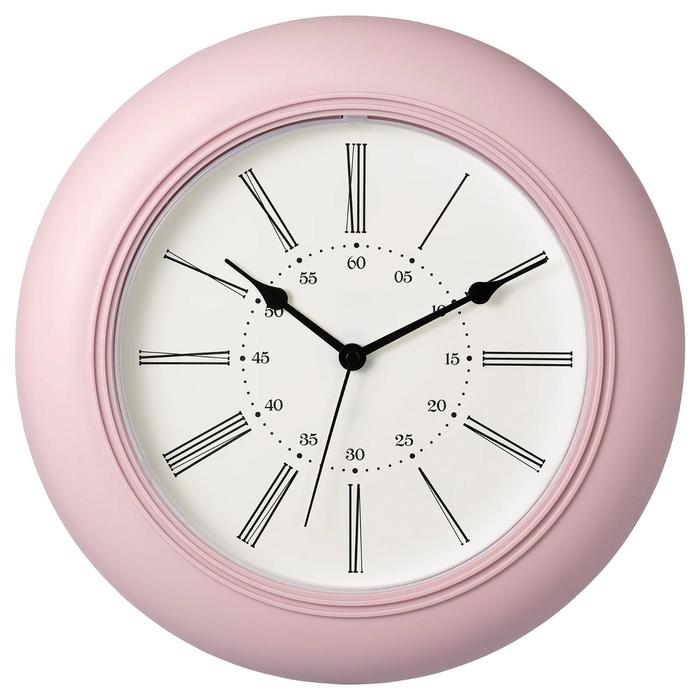 Настенные часы СКАЙРОН, d=30 см, розовые
