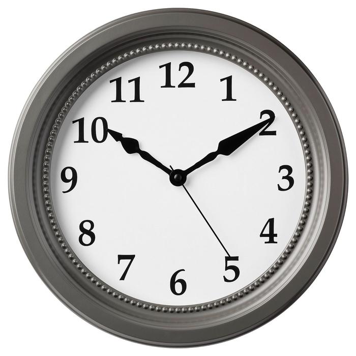 фото Настенные часы сёндрум, 35 см, цвет серый ikea