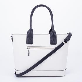 

Тоут, отдел на молнии, наружный карман, длинный ремень, цвет белый/синий