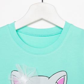 

Платье для девочки, цвет мятный/тёмно-синий, рост 122 см