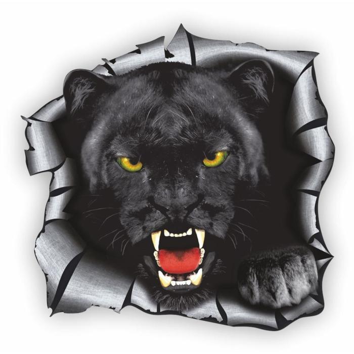 Наклейка Разлом Черная пантера, 15 х 15 см