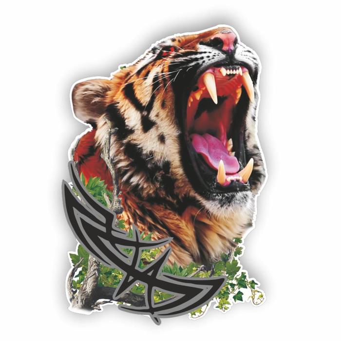 Портрет звери цветные Тигр король тайги, 50 х 35 см