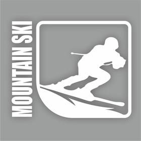 Наклейка 'Спорт - горные лыжи', белая, 10 х 8 см Ош