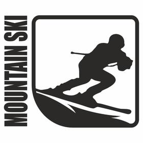 Наклейка 'Спорт - горные лыжи', плоттер, черная, 10 х 8 см Ош