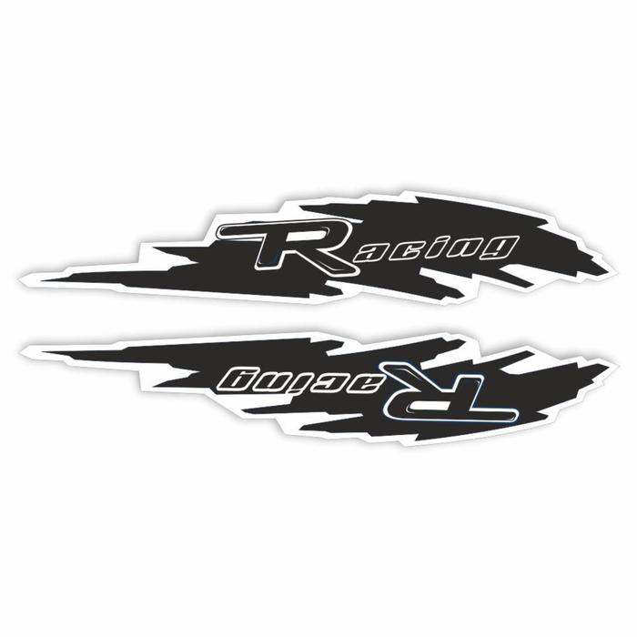 Наклейка Брызги RACING, черная, комплект 2 шт, 28 х 5,5 см наклейка брызги малая синяя комплект 2 шт 28 х 5 5 см