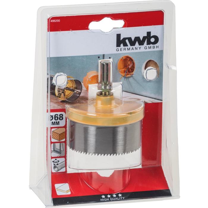 

Коронка пильная KWB, d=68 мм, глубина 28 мм, сталь MK75, сверло 6х60 мм, хвостовик d=10 мм