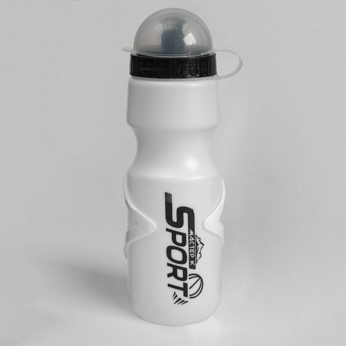 Бутылка для воды велосипедная, 750 мл, Мастер К., с креплением, белая бутылка для воды велосипедная мастер к 750 мл с креплением белая