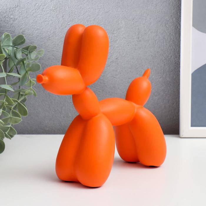Сувенир полистоун Воздушный шарик - собачка оранжевый 19,5х7х18 см