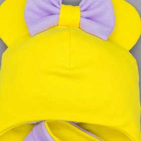 

Комплект (шапка,снуд) для девочки, цвет желтый, размер 47-50 см (1,5-3 года)