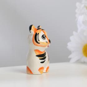 

Сувенир "Тигр Геша", цветной, гжель, 4,7х4 см