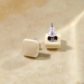 

Серьги из акрила IVORY, квадрат, цвет молочный