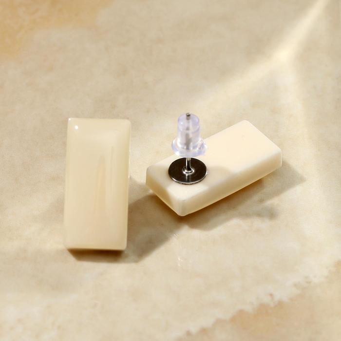 

Серьги из акрила IVORY, прямоугольник, цвет бежевый