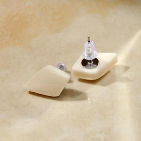 

Серьги из акрила IVORY, ромбы, цвет бежевый