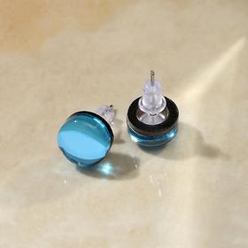 

Серьги из акрила BLUE TOPAZ, диск, цвет голубой