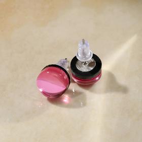 

Серьги из акрила PINK TOPAZ, диск, цвет розовый