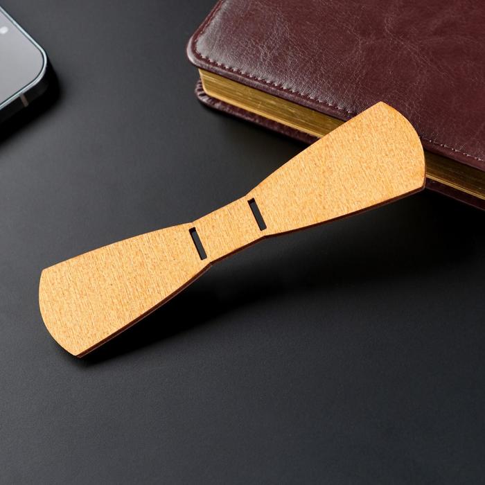 

Бабочка деревянная "Классическая", 12,5х3х0,3 см, светлая