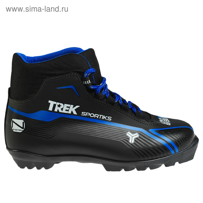 фото Ботинки лыжные trek sportiks nnn ик, цвет чёрный, лого синий, размер 37