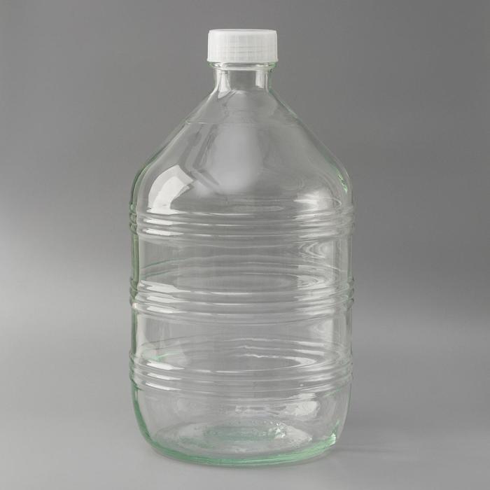 Бутыль стеклянная «Рифлёная», 10 л, с крышкой